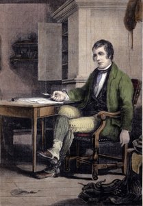 苏格兰诗人罗伯特·伯恩斯 (1759-1796) 的肖像。 作者 未知艺术家