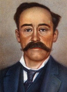 美国北极探险家罗伯特-埃德温-皮尔里的肖像。 作者 未知艺术家