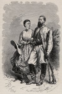 萨缪尔-怀特-贝克（SAMUEL WHITE BAKER）（1821-1893）英国探险家和佛罗伦萨-贝克夫人（1841-1916）的肖像。 作者 未知艺术家
