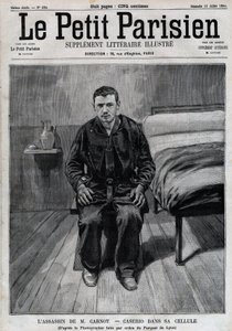 桑特-卡塞里奥（1873-1894）意大利无政府主义者，萨迪-卡诺的刺客，在狱中的肖像。刊登在 "巴黎人报 "上的版画 作者 未知艺术家