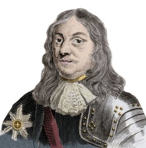 马蒂纳斯-科内利斯-范特伦普爵士（1629-1691）的肖像，荷兰海军军官和荷兰皇家和丹麦舰队的总司令。19世纪的雕版画。 作者 未知艺术家