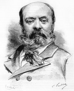 西奥多-奥巴内尔（1829-1886）法国诗人和剧作家的画像。 作者 未知艺术家