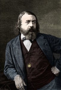 法国作家西奥菲勒-戈蒂埃（1811-1872）的画像。 作者 未知艺术家