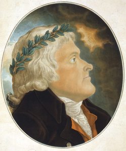 托马斯-杰斐逊（1743 - 1826）的肖像，由他的朋友塔迪-科修斯科绘制，由索科尔尼基先生雕刻。雕刻的日期。19世纪。 作者 未知艺术家