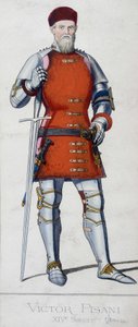 维托雷·皮萨尼的肖像。 威尼斯海军上将 (1324 - 1380)。 作者 未知艺术家