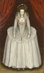 女人肖像，可能是安-芬奇，特维斯登夫人（1574-1638）。 作者 未知艺术家