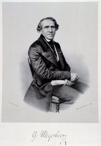 德国歌剧作曲家贾科莫·迈耶比尔 (1791-1864) 雕刻的肖像。 19 世纪。 博洛尼亚，市民音乐博物馆 作者 未知艺术家