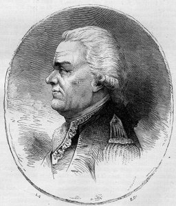 格拉斯伯爵（Francois Joseph Paul, Marquis de Grasse Tilly）（1722-1788）的画像，他是参加美国独立战争（1775-1783）的法国海军将领。1881年的雕版画。 作者 未知艺术家