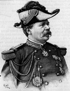 法国将军弗朗索瓦-佩里耶（1833-1888）的画像。3月3日的《自然：科学与艺术和工业应用杂志》中的版画。 作者 未知艺术家
