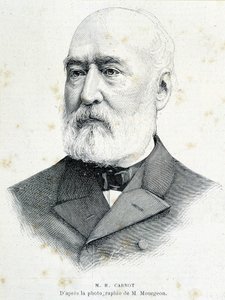 法国政治家 Lazare Hippolyte Carnot (1801 - 1888) 的肖像。 在 Murgeon 的照片之后雕刻。 作者 未知艺术家