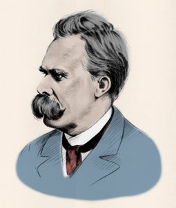 德国哲学家弗里德里希·尼采 (1844-1900) 的肖像。 作者 未知艺术家