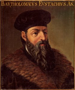 意大利解剖学家和医生 Bartolomeo Eustache (Barthelemy Eustache) (1505-1574) 的肖像画。 16 世纪帕多瓦，意大利大学 - 意大利解剖学家和医生 Bartolomeo Eustachi（1505-1574 年）的肖像。 匿名绘画 作者 未知艺术家