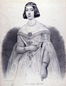 歌手 Anna de LA GRANGE (1824-1909) 的肖像。 作者 未知艺术家
