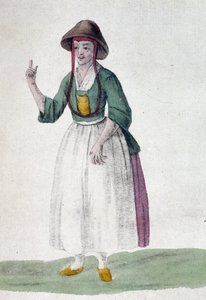 Quaker woman - drawing, deb. 19th century 作者 未知艺术家