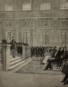 萨沃伊的玛格丽塔王后（1851-1926 年）出席意大利米兰 Istituto dei ciechi 音乐会，E X 绘制，摘自《意大利画报》，第 XXI 年，第 20 期，5 月 20 日 作者 未知艺术家