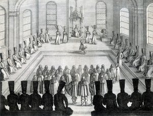 1632年在莫斯科接待荷尔斯泰因（德国国）的大使们。 作者 Unknown artist