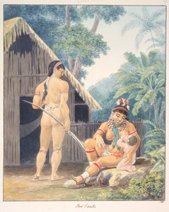 红色加勒比人，c.1843-50（水彩画） 作者 未知艺术家