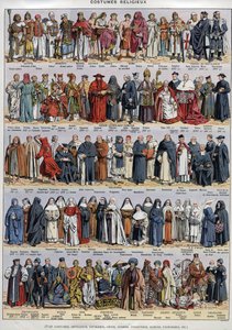 宗教服饰 - 从古代到 20 世纪 - 罗马天主教会和其他宗教 - 宗教 - 1920 年左右的通用拉鲁斯图版 作者 未知艺术家