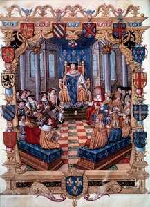 国王弗朗索瓦一世（1494-1547）的代表围绕着他的十二位同伴。 从一个缩影。 16世纪。 尚蒂伊，孔德博物馆 作者 未知艺术家