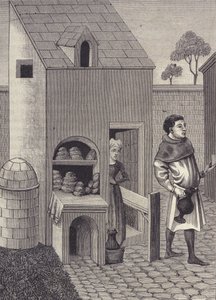 Representation of a baker in the 15th century. 作者 未知艺术家