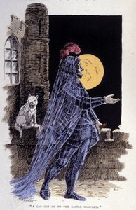 表现月圆之夜的鬼魂。雕刻于1894年 作者 未知艺术家