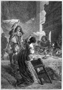 复辟派对--国王查理二世（1630-1685）与卡斯特尔曼夫人（BARBARA VILLIERS，卡斯特尔曼伯爵夫人，查理二世的情妇，克利夫兰公爵夫人）--查理二世在1660年与他的情妇拉德庆祝他登上英国王位。 作者 未知艺术家