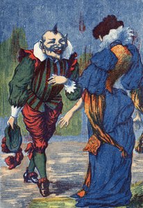 里奎特再次向公主展示自己。法国作家查尔斯-佩罗（1628-1703）的故事《Riquet a la houppe》的插图。匿名插图。图片来源：马塞尔-瓦涅，贾维尔-南希，无日期（19世纪末）。 作者 未知艺术家
