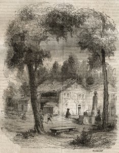 Rousseau a Motiers (Canton of Neuchatel) - Jean-Jacques (Jean Jacques) Rousseau (1712-1778)的《忏悔录》插图 - 1849年的雕刻品 作者 未知艺术家