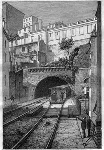 里昂至福尔维耶的铁路线--1884年《航海日志》中的版画 作者 未知艺术家
