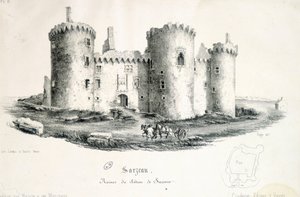 Ruins of the castle of Sucinio in Sarzeau (Morbihan) - engraving 作者 未知艺术家