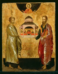 圣徒彼得和保罗向上帝介绍教堂 作者 未知艺术家