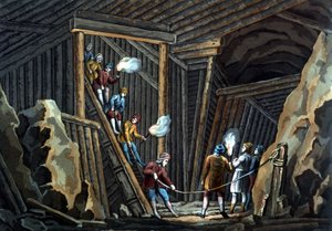 18世纪末，德国的盐矿。 作者 未知艺术家