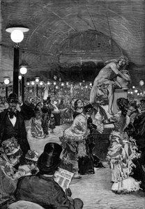 1879年巴黎香榭丽舍宫（Champs Elysees）的沙龙的雕塑室。在 "杰出世界 "中的雕刻品 作者 未知艺术家