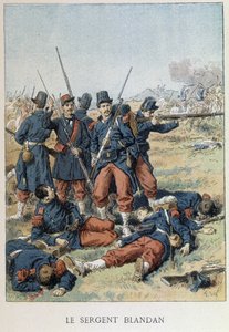布兰登中士在1842年征服阿尔及利亚期间死亡--见 "法国历史"。 作者 未知艺术家
