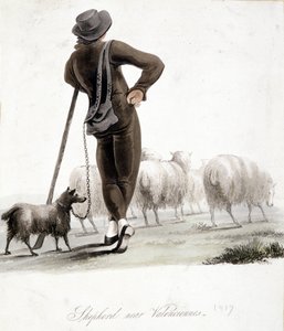 Shepherd near Valenciennes - watercolour 作者 未知艺术家