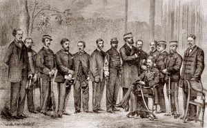 詹姆斯-霍普-格兰特爵士（1808-1875），1856年至1860年第二次鸦片战争期间的英国士兵和他的工作人员。 作者 未知艺术家