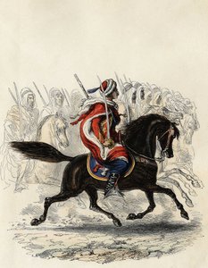 Spahis（法军印度骑兵团）主要由阿拉伯骑兵组成，1834年为阿尔及尔省训练，1836年为奥兰省训练，1835年为波恩省训练，见Leon Galibert的《L