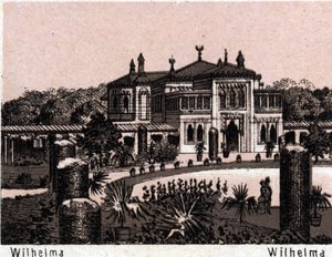 德国斯图加特：Wilhelma的景色。载于《世界图解168景》，无日期（19世纪末）。 作者 未知艺术家