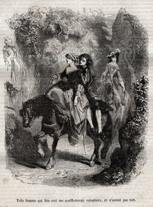 这样的女人如果读到这篇文章，会很乐意为我吹箫，而且不会错。- 让-雅克（Jean Jacques）-卢梭（1712-1778）的《忏悔录》插图--1849年的雕版画 作者 未知艺术家