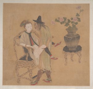 鞑靼军官与金发女郎 作者 未知艺术家