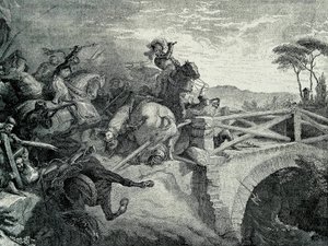 1503 年 12 月 29 日，第三次意大利战争期间法国和西班牙之间的加里利亚诺 (Garellano) 之战：Gonzalo Fernandez De Cordoba 称为 El Gran Capitan 作者 未知艺术家