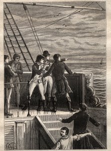 尼古拉-鲍丁（1754-1803）的《南方土地远征记》（1800-1803）：新荷兰（澳大利亚）附近的水手报告说地平线上有一层薄纱--插图来自 "18世纪的伟大航海家" 作者 Unknown artist