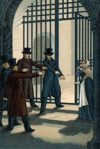 拉罗谢尔的四位警长（Bories、Pomier、Raoulx和Goudin）在复辟时期被指控想在1822年推翻君主制和断头台。他们的罪行是属于夏邦内里（Carboneria）。 作者 未知艺术家
