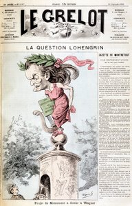 Lohengrin 问题：将在瓦格纳提出的纪念碑项目 - 在 20/09/1891 的“”Le Grelot”中 作者 未知艺术家