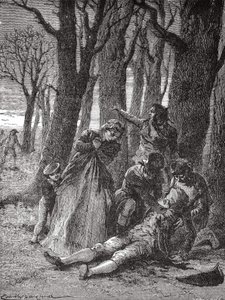菲利普-勒庞（1769 - 1804）的尸体在香榭丽舍大街被刺了13刀，于1804年12月3日上午被抬起来--载于《科学专辑；杰出的科学家；伟大的发现》1896。 作者 未知艺术家