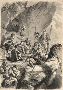 1857年，卡比利亚的造假者。(造假)。1857年 "Le Monde illustrious "中的雕版画。私人收藏。 作者 Unknown artist