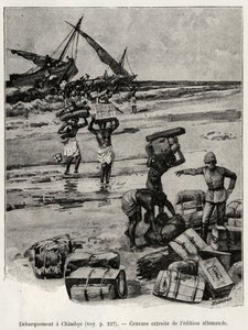 彼得斯探险队在钦比耶（坦桑尼亚）的登岸情况。彼得斯医生（1856-1918）的故事 "Au secours d