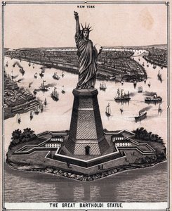 美国纽约的伟大的巴托尔迪雕像，载于《世界图解168景》，无日期（19世纪末）。 作者 未知艺术家