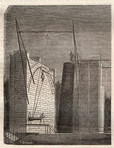 由威廉-帕森斯（Willliam Parsons）设计的大型镜面望远镜（或称利维坦），称为罗斯勋爵（1800-1867），从比尔城堡到帕森斯敦（爱尔兰）。 作者 未知艺术家