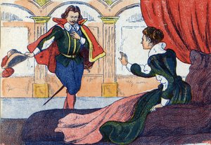 公主的觉醒。法国作家Charles Perrault (1628-1703)的故事 "La belle au bois dormant "的插图。匿名插图。图片来源：Marcel Vagne，Jarville Nancy，无日期（19世纪末）。 作者 未知艺术家
